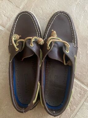 Dark brown leather sperry